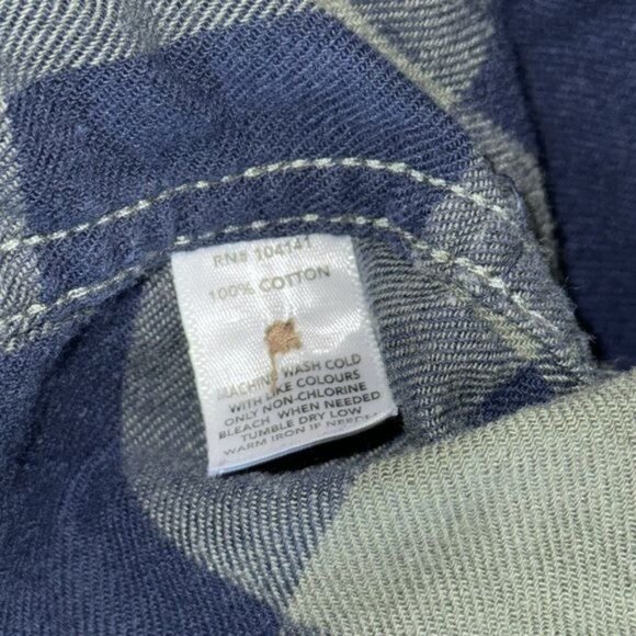 Field & Stream Mens 2XL Plaid Button-Up Long Sleeve Shirt Blue & Green - Picture 5 of 8